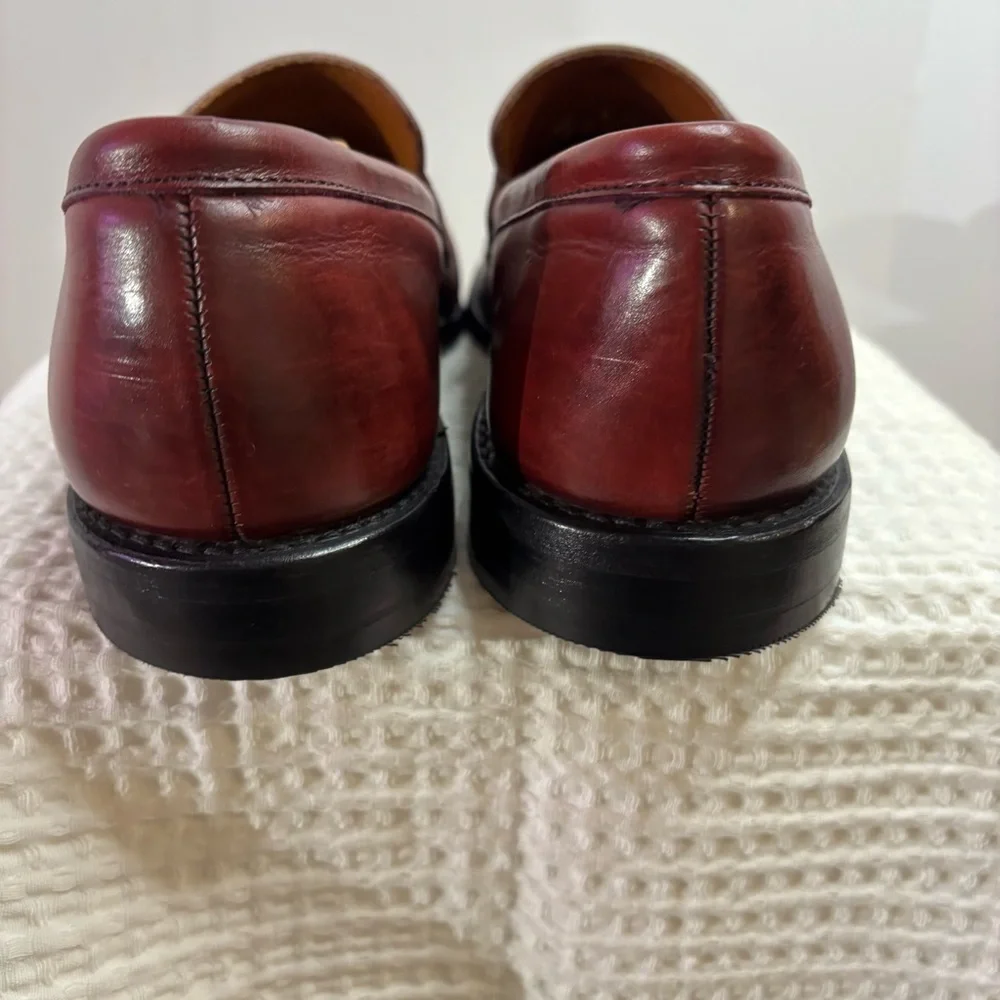 Allen Edmonds Ascher Penny Loafers Burgundy Oxblood Leather USA Made Men’s 10D